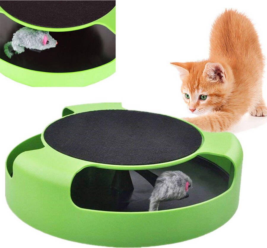 Verk group Kattenspeelgoed Volg de muis Krabpaal Kattenspeeltjes Groen Intelligentie