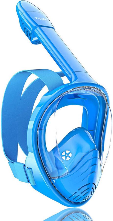 Vicon Snorkelmasker voor kinderen 4 t m 12 jr Snorkelset Blauw Full Face Duikmasker Kind Duikbril met Snorkel