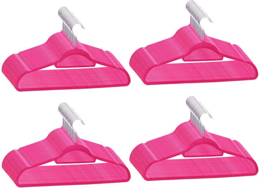 VidaXL 100-delige Kledinghangerset anti-slip fluweel roze