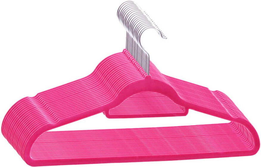 VidaXL 20-delige Kledinghangerset anti-slip fluweel roze