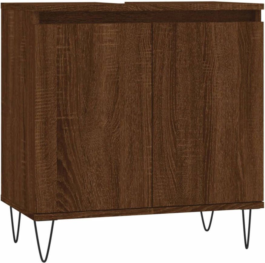 VidaXL Badkamerkast 58x33x60 cm bewerkt hout bruin eikenkleur