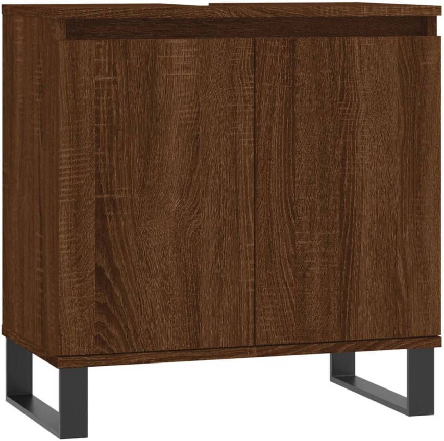 VidaXL Badkamerkast 58x33x60 cm bewerkt hout bruin eikenkleur