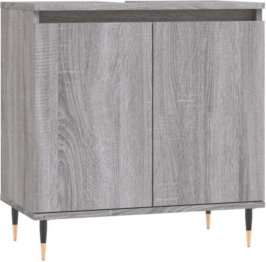 VidaXL Badkamerkast 58x33x60 cm bewerkt hout grijs sonoma eikenkleurig