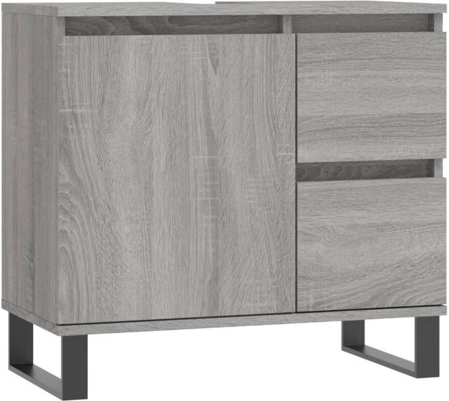 VidaXL Badkamerkast 65x33x60 cm bewerkt hout grijs sonoma eikenkleurig