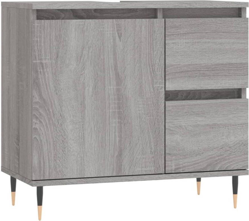 VidaXL Badkamerkast 65x33x60 cm bewerkt hout grijs sonoma eikenkleurig