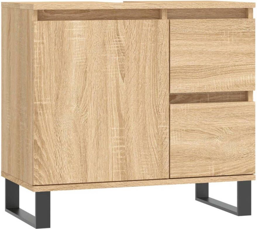 VidaXL Badkamerkast 65x33x60 cm bewerkt hout sonoma eikenkleurig