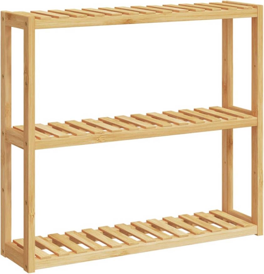 VidaXL Badkamerrek 3-laags wandmontage 60x15x54 cm bamboe