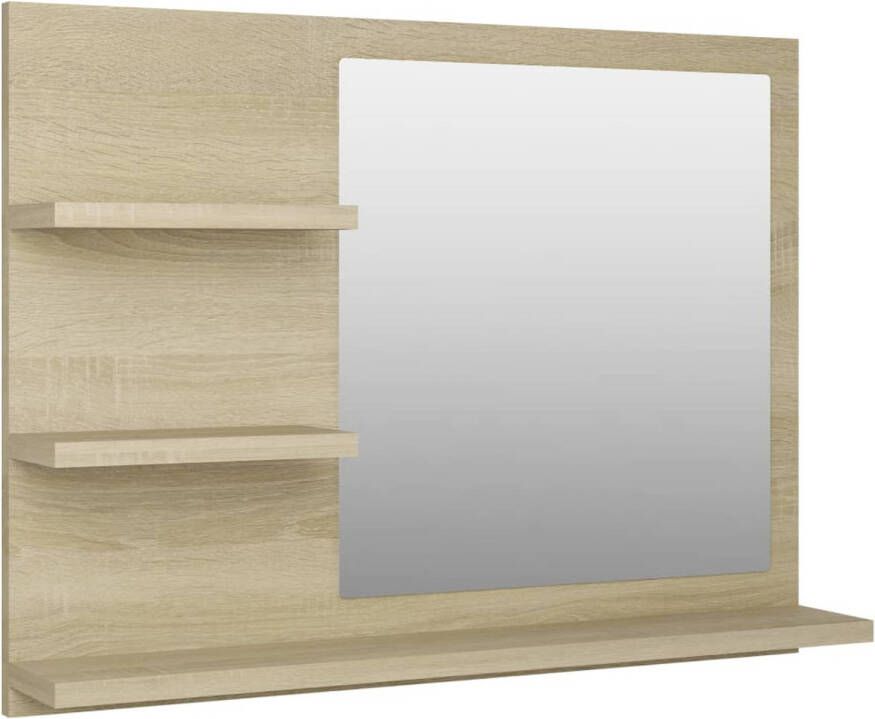 VidaXL Badkamerspiegel 60x10 5x45 cm bewerkt hout sonoma eikenkleurig