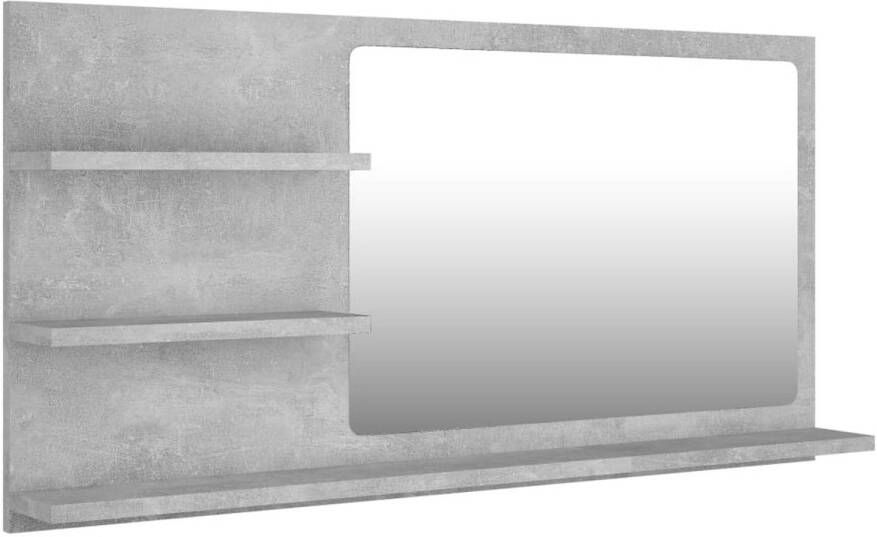 VidaXL Badkamerspiegel 90x10 5x45 cm spaanplaat betongrijs