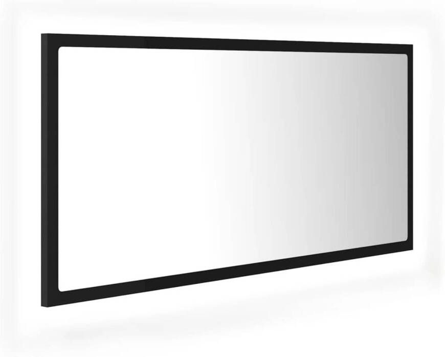 VidaXL Badkamerspiegel LED 90x8 5x37 cm spaanplaat zwart