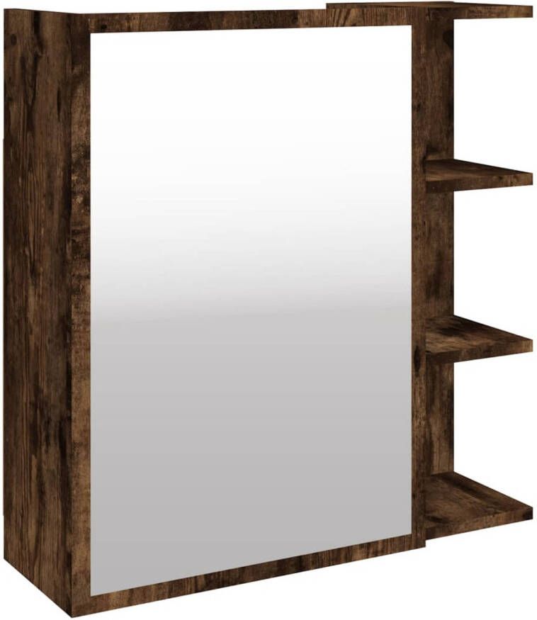 VidaXL Badkamerspiegelkast 62 5x20 5x64 cm bewerkt hout gerookt eiken