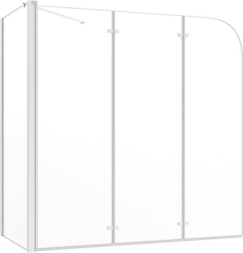 VidaXL Badwand 120x69x130 cm gehard glas transparant