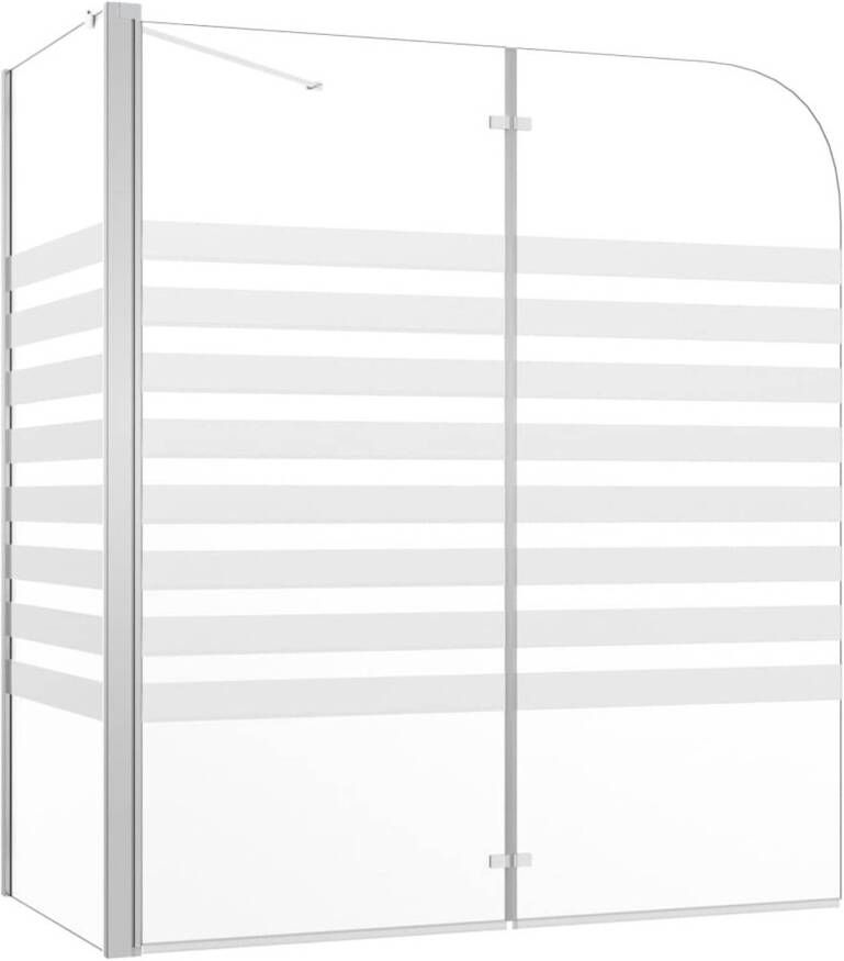 VidaXL Badwand gestreept 120x68x130 cm gehard glas