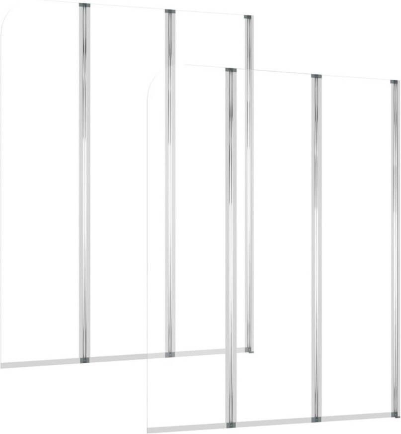 VidaXL Badwanden 2 st 104x130 cm gehard glas transparant