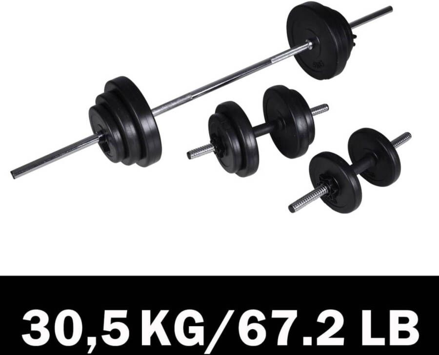 VidaXL Barbell- en dumbbellset 30 5 kg