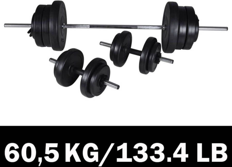 VidaXL Barbell- en dumbbellset 60 5 kg