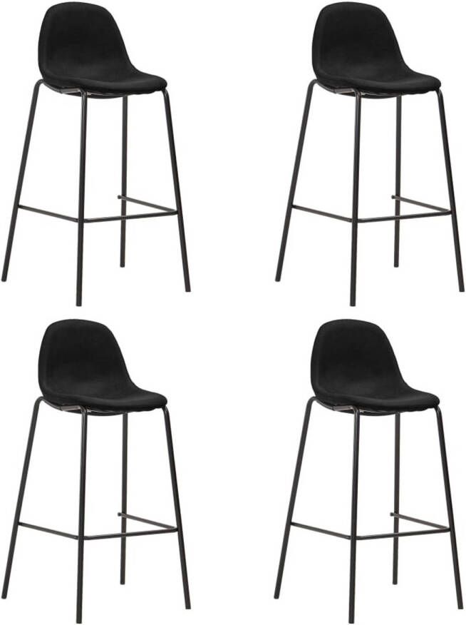 VidaXL -Barstoelen-4-st-stof-zwart