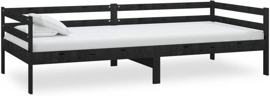 VidaXL -Bedbank-massief-grenenhout-zwart-90x200-cm