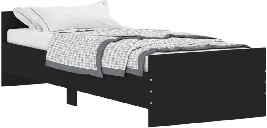 VidaXL -Bedframe-bewerkt-hout-zwart-75x190-cm-Small-Single
