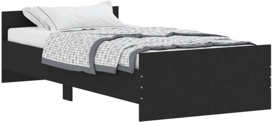 VidaXL -Bedframe-bewerkt-hout-zwart-90x200-cm