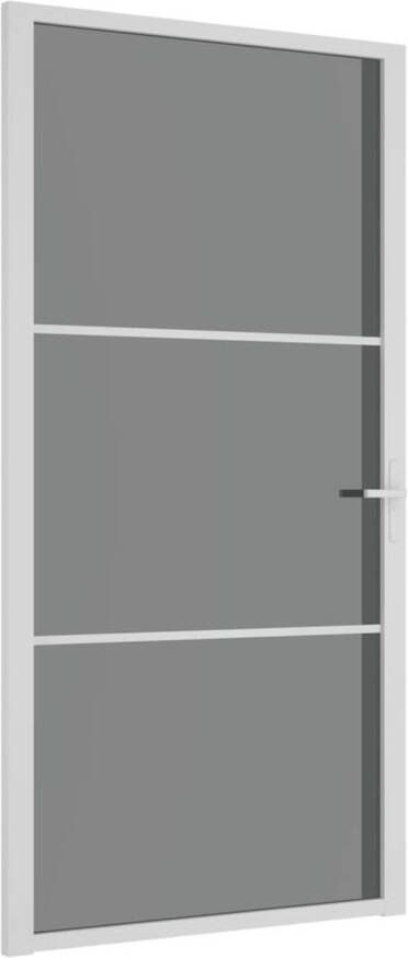 VidaXL Binnendeur 102 5x201 5 cm ESG-glas en aluminium wit