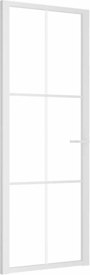 VidaXL Binnendeur 76x201 5 cm ESG-glas en aluminium wit