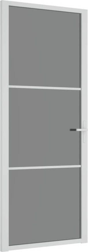 VidaXL Binnendeur 83x201 5 cm ESG-glas en aluminium wit