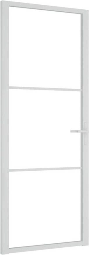 VidaXL Binnendeur 83x201 5 cm ESG-glas en aluminium wit