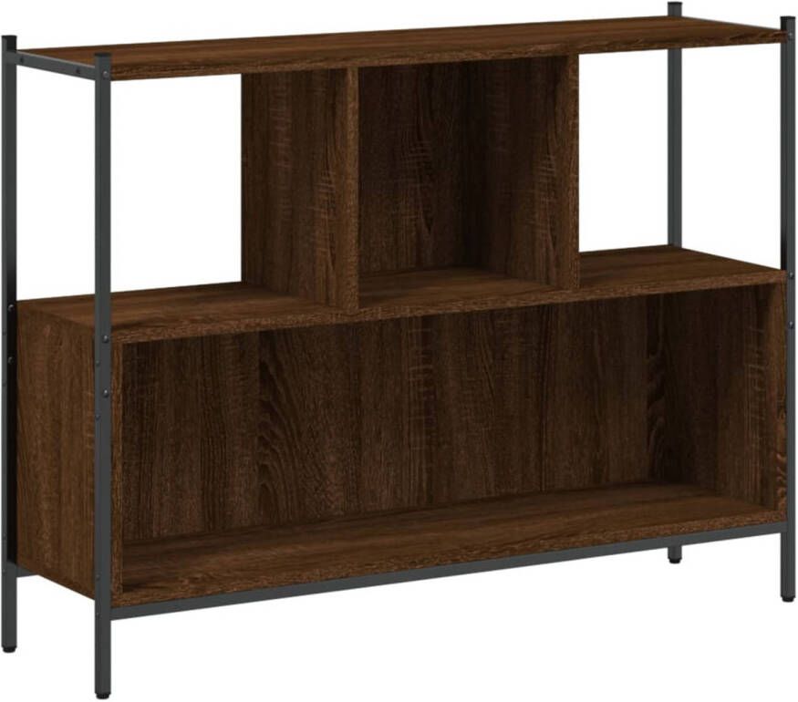 VidaXL Boekenkast 102x28x77 5 cm bewerkt hout bruin eikenkleur