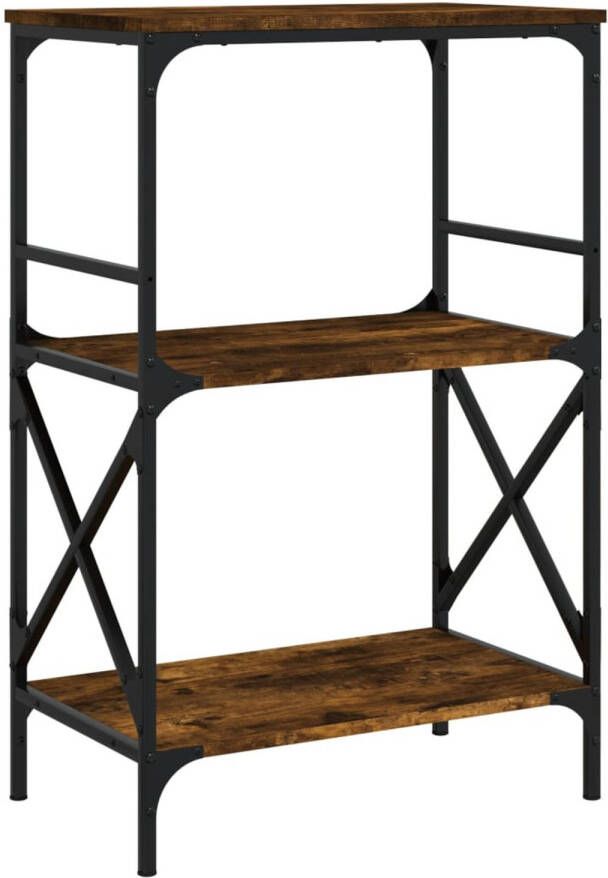 VidaXL Boekenkast 3-laags 59x35x90 5 cm bewerkt hout gerookt eiken