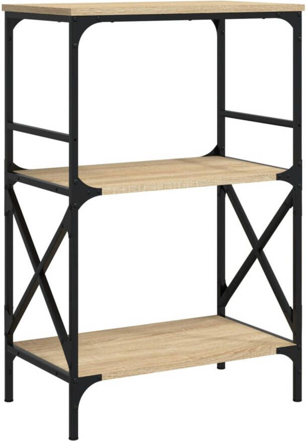 VidaXL Boekenkast 3-laags 59x35x90 5 cm bewerkt hout sonoma eiken