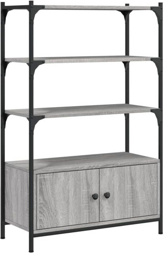 VidaXL Boekenkast 3-laags 70x30x109 5 cm bewerkt hout grijs sonoma