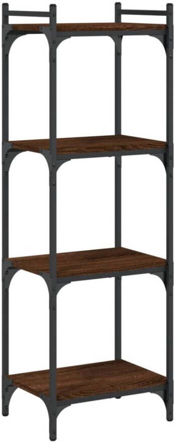 VidaXL Boekenkast 4-laags 40x30x120 cm bewerkt hout bruin eikenkleur