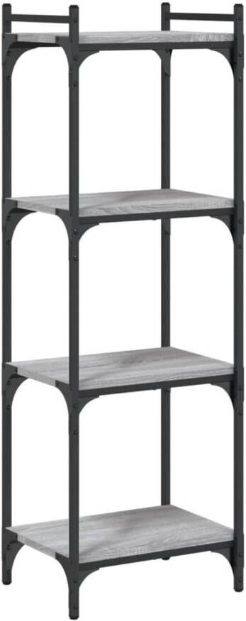 VidaXL Boekenkast 4-laags 40x30x120 cm bewerkt hout grijs sonoma