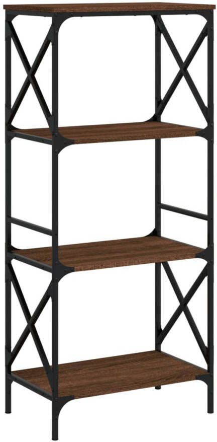 VidaXL Boekenkast 4-laags 59x35x132 cm bewerkt hout bruin eikenkleur