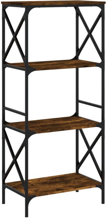 VidaXL Boekenkast 4-laags 59x35x132 cm bewerkt hout gerookt eikenkleur