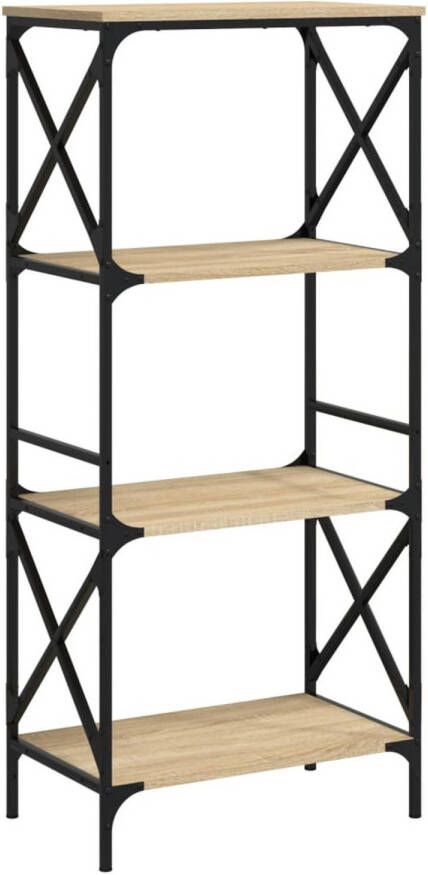 VidaXL Boekenkast 4-laags 59x35x132 cm bewerkt hout sonoma eikenkleur