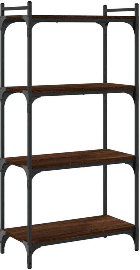 VidaXL Boekenkast 4-laags 60x30x120 cm bewerkt hout bruin eikenkleur