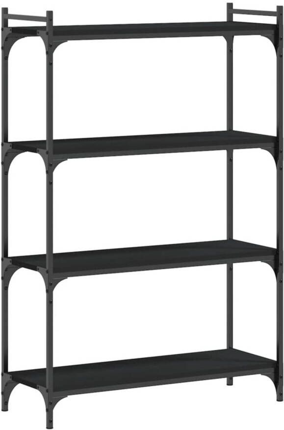 VidaXL Boekenkast 4-laags 80x30x120 cm bewerkt hout zwart