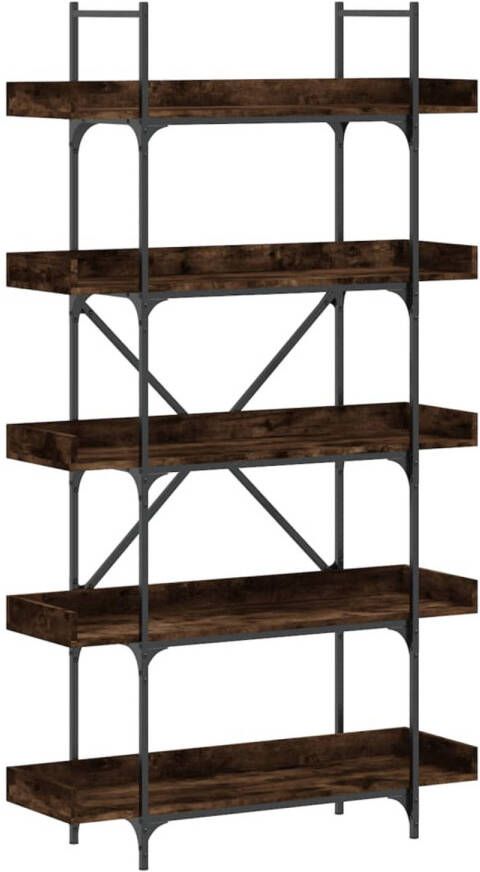 VidaXL Boekenkast 5-laags 100x33x180 5 cm bewerkt hout gerookt eiken