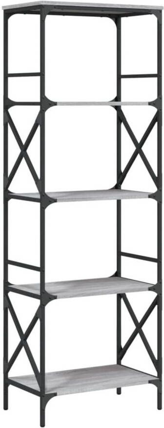 VidaXL Boekenkast 5-laags 59x35x171 cm bewerkt hout grijs sonoma eiken