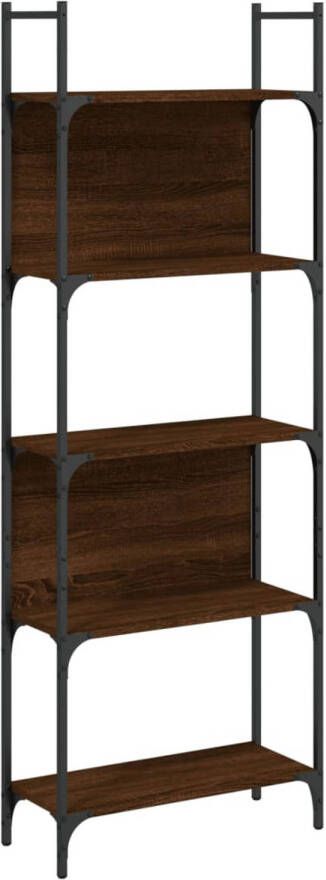 VidaXL Boekenkast 5-laags 60 5x24x166 5 cm bewerkt hout bruineiken