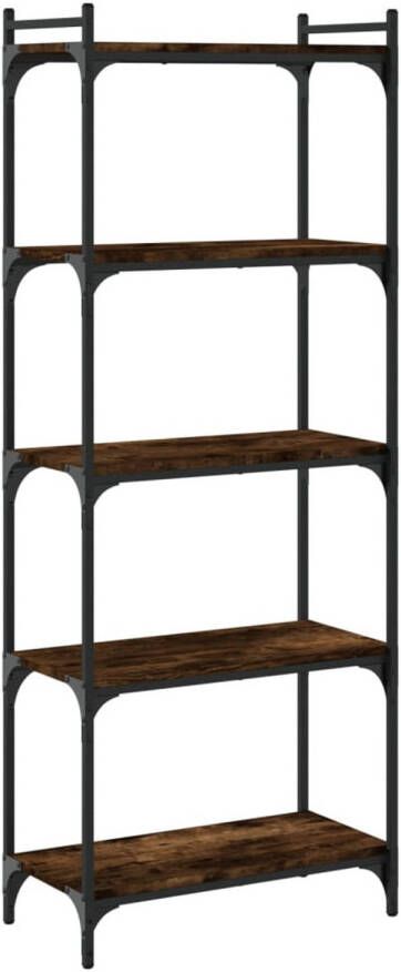 VidaXL Boekenkast 5-laags 60x30x154 cm bewerkt hout gerookt eikenkleur