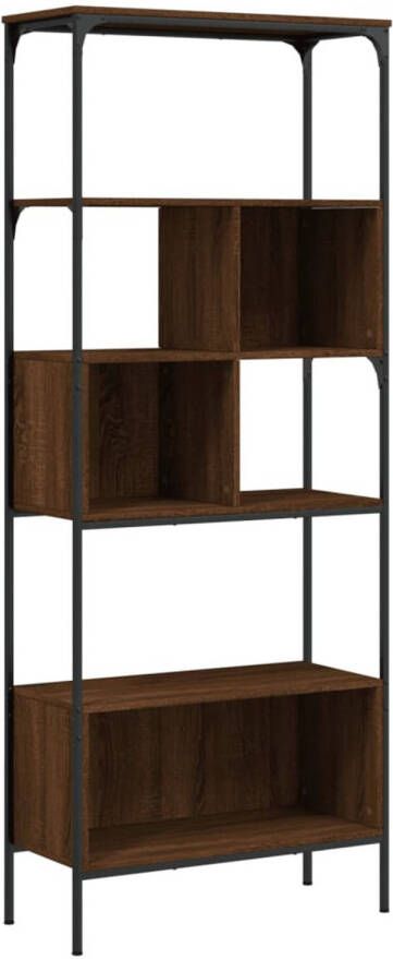 VidaXL Boekenkast 5-laags 76x33x188 5 cm bewerkt hout bruineikenkleur