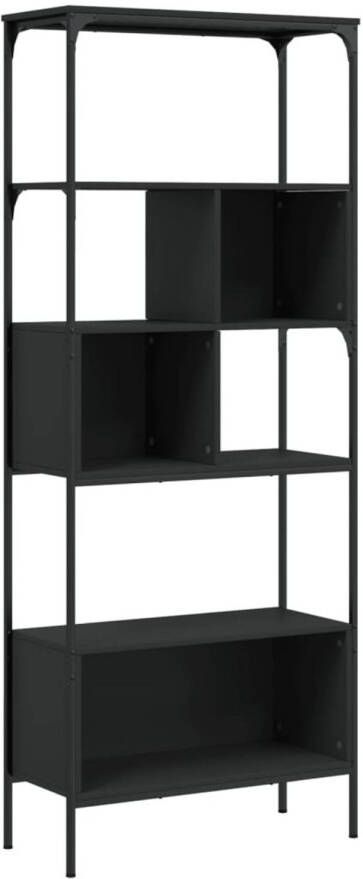 VidaXL Boekenkast 5-laags 76x33x188 5 cm bewerkt hout zwart