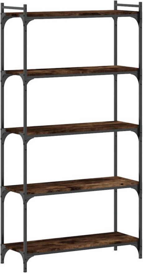 VidaXL Boekenkast 5-laags 80x30x154 cm bewerkt hout gerookt eikenkleur