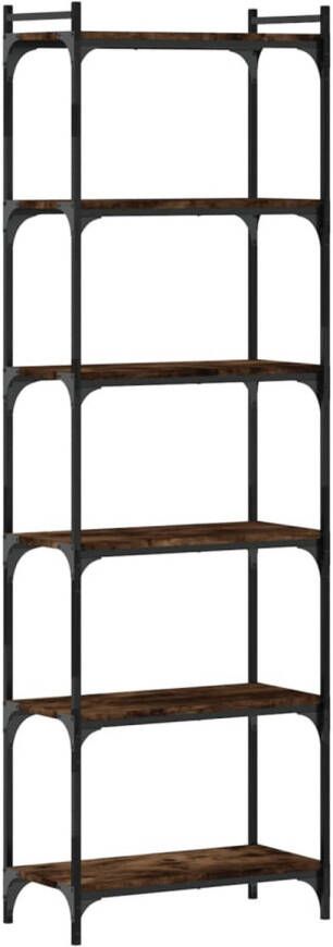 VidaXL Boekenkast 6-laags 60x30x188 cm bewerkt hout gerookt eikenkleur