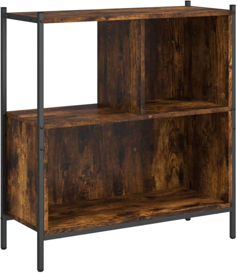 VidaXL Boekenkast 72x28x77 5 cm bewerkt hout gerookt eikenkleurig