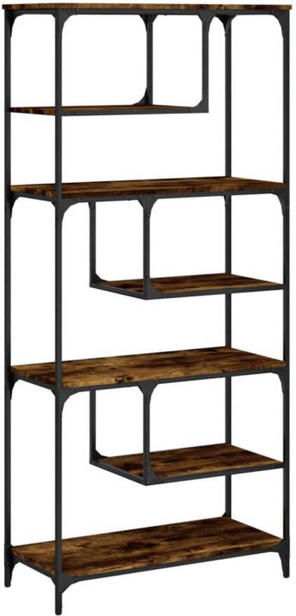 VidaXL -Boekenkast-81x36x176-cm-bewerkt-hout-gerookt-eikenkleurig