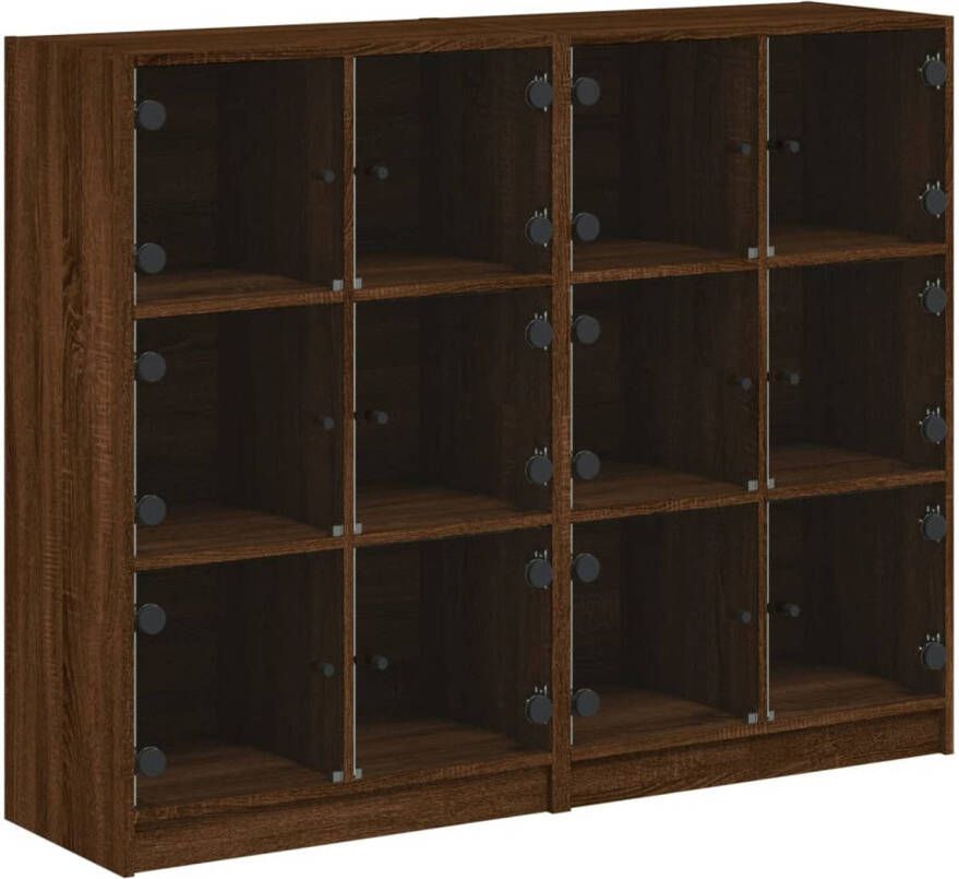 VidaXL Boekenkast met deuren 136x37x109 cm hout bruin eikenkleur